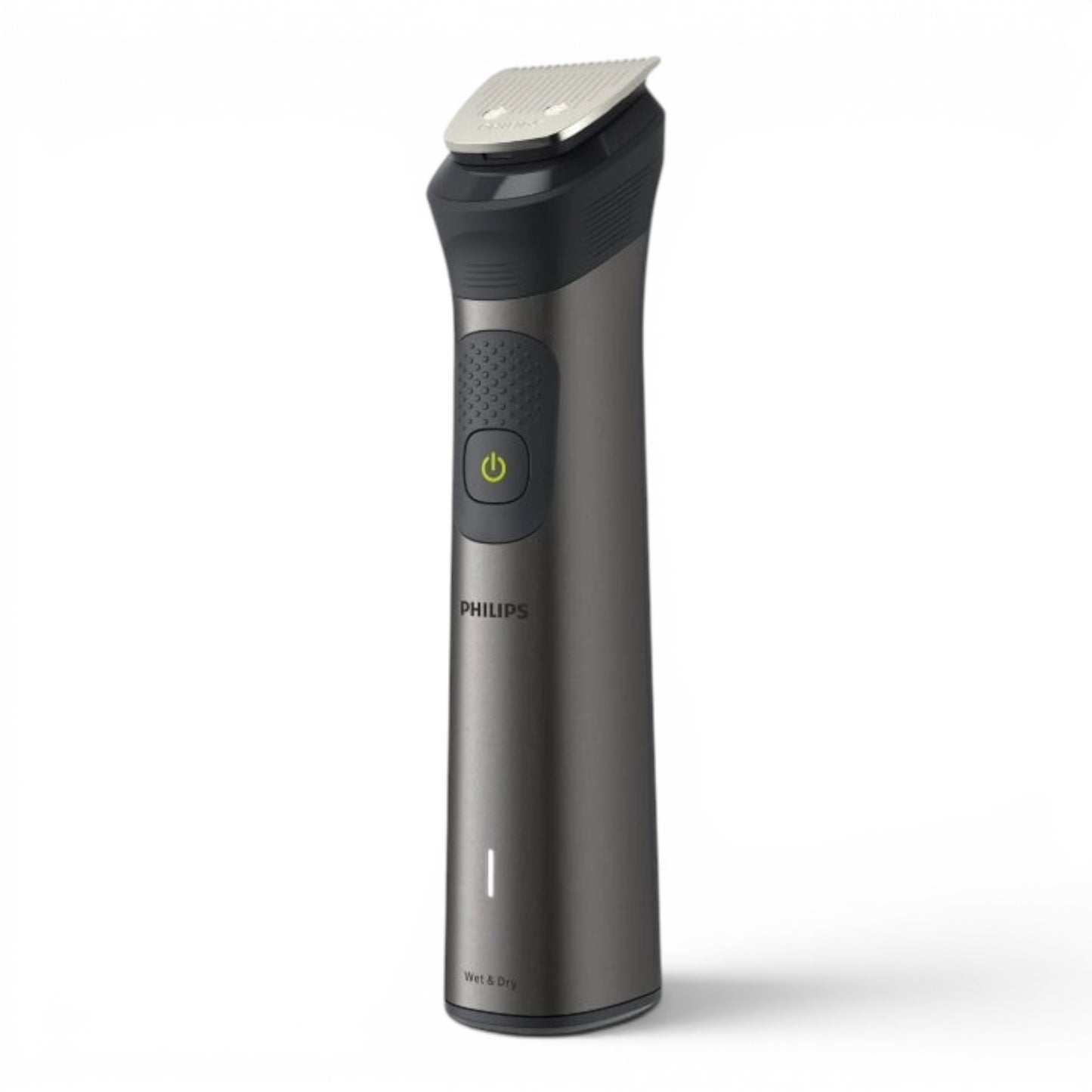 Taghareed Philips All-in-One Trimmer 7000 MG7920/15, a dark grey grooming tool with a silver trimmer head and a green power button.