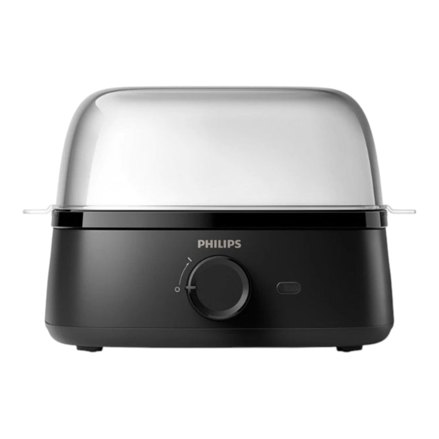 Taghareed Philips 3000 Series HD9137/91 black egg cooker with clear lid, cooks up to 6 eggs or 3 poached eggs.