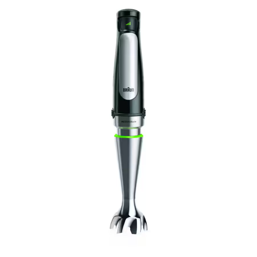 Braun hand blender on a white background