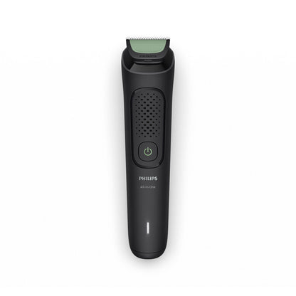 Taghareed Philips Multigroom Series 3000 MG3930/15 all-in-one trimmer with 7 attachments, including beard combs, nose trimmer, and USB charging cable.