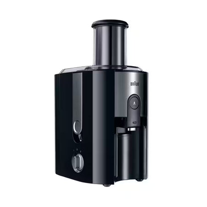 The Braun J500 Spin Juicer is designed for those who want fresh, nutritious juice without the hassle. Its powerful 900W motor and large 75mm chute let you juice whole fruits and vegetables in seconds — no chopping required.