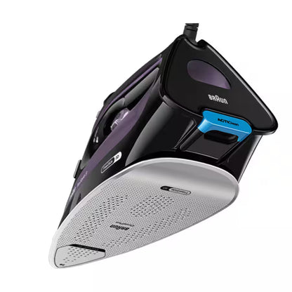 Taghareed Braun TexStyle 9 Steam Iron SI9661VI, purple and black, with EloxalPlus soleplate and 3D FreeGlide technology.