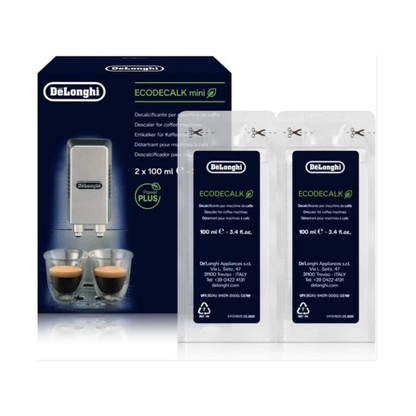De'Longhi EcoDecalk مزيل الترسبات DLSC200 - حمض اللاكتيك الطبيعي، 2 × 100 مل