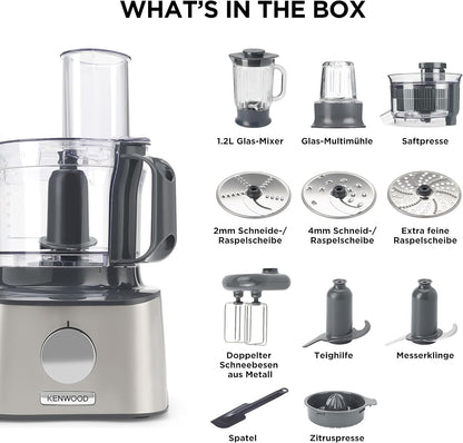 Kenwood MultiPro Compact Food Processor FDM307SS – 800W, 2.1L Bowl