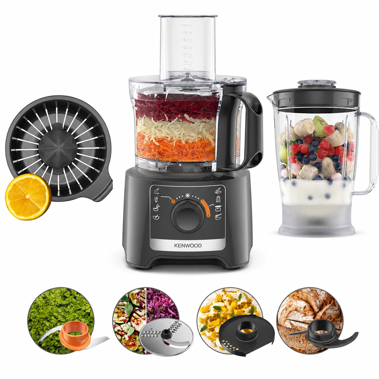 Kenwood MultiPro Compact Food Processor & Blender 800W — FDP31.270GY