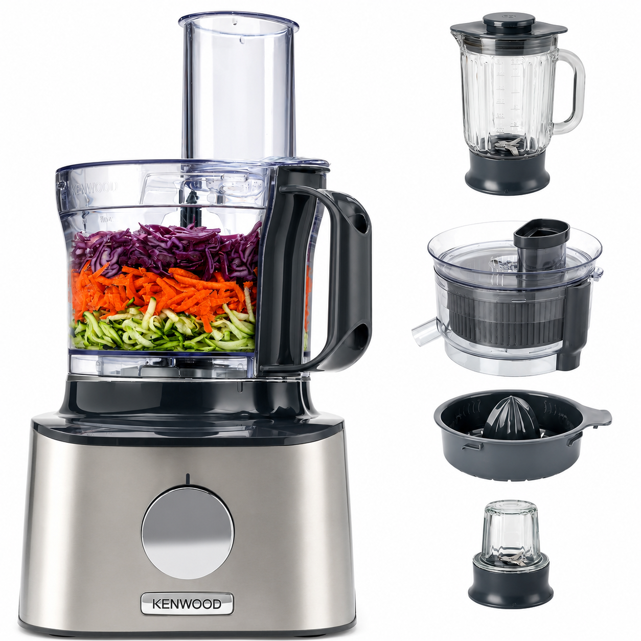 Kenwood MultiPro Compact Food Processor FDM307SS – 800W, 2.1L Bowl