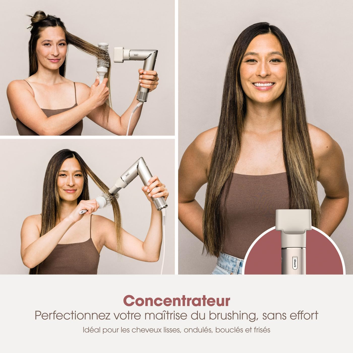 Shark FlexStyle 5-in-1 Air Styler & Hairdryer – Champagne (HD446SLEU)