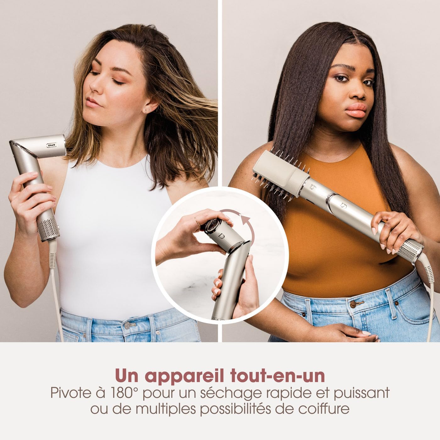 Shark FlexStyle 5-in-1 Air Styler & Hairdryer – Champagne (HD446SLEU)