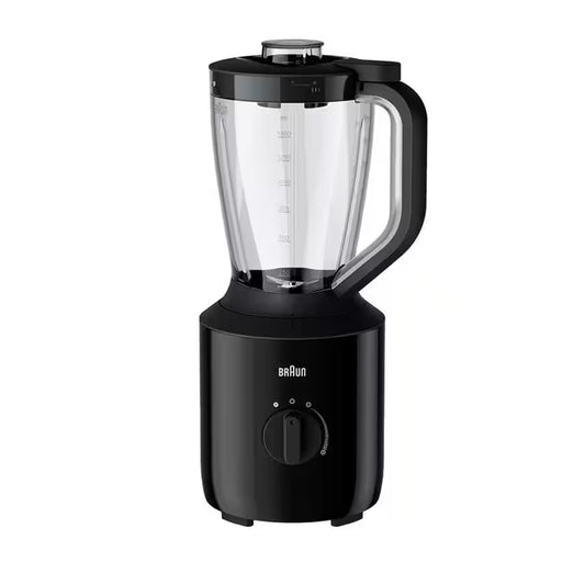 Taghareed Braun PowerBlend 3 black jug blender with 2L capacity, 800W motor, TriAction Technology, and variable speed control.