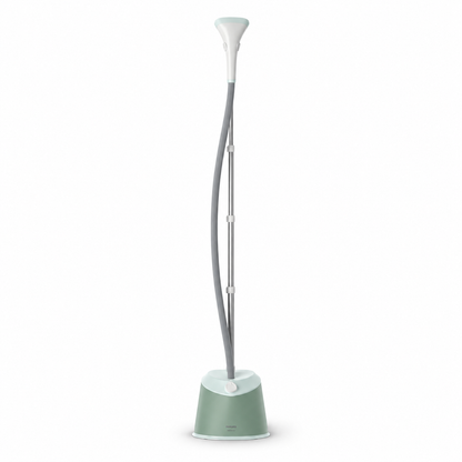 Taghareed Philips 1000 Series garment steamer STE1010/76, mint green, with adjustable stand and integrated hanger.