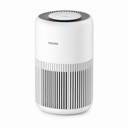 Taghareed Philips PureProtect Mini 900 Series AC0920/10 white compact air purifier with digital display and vertical vents.