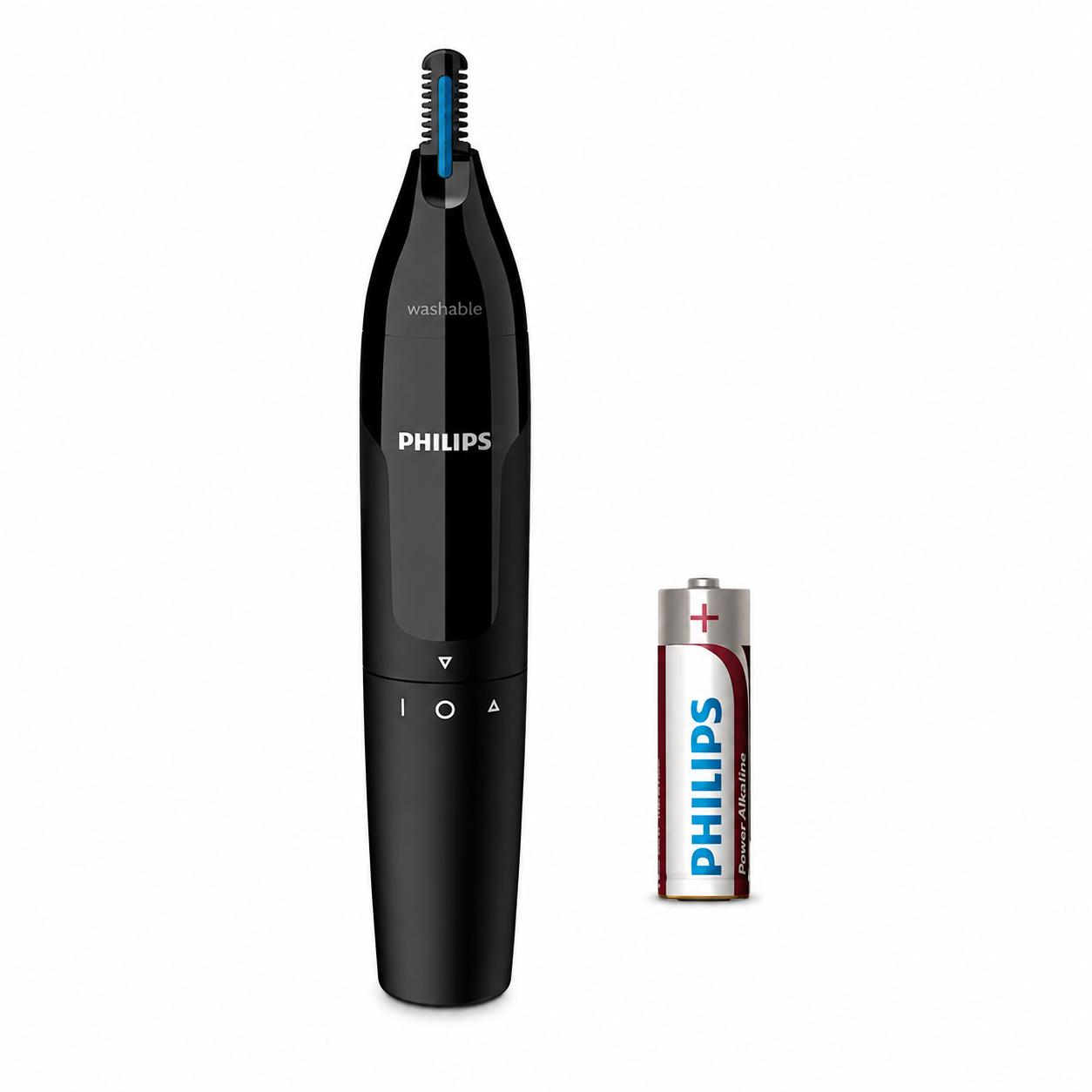 Taghareed Philips Series 1000 nose trimmer with PrecisionTrim technology and Protective Guard, black, washable.