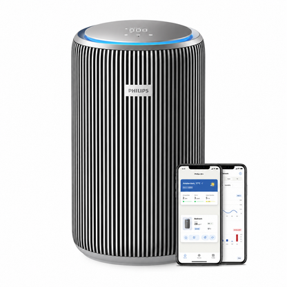 Taghareed Philips Smart Air Purifier 4200 Series AC4220/12, black and silver, with app control