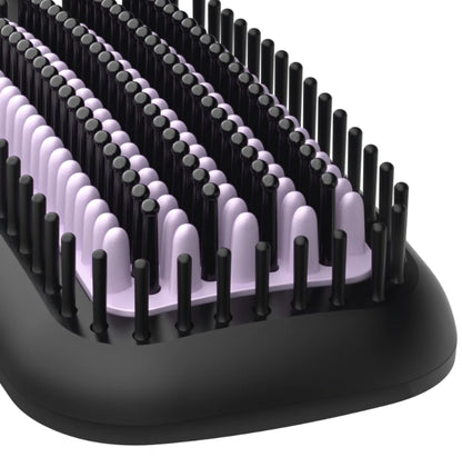 Taghareed StyleCare Essential Heated Straightening Brush with paddle head and purple bristles.