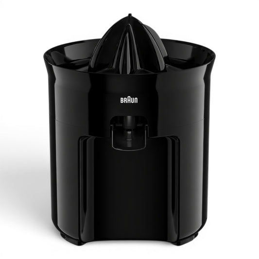 Taghareed Braun CitrusQuick 3 electric citrus juicer, black, 350ml capacity, automatic on/off, direct serve spout, anti-drip.