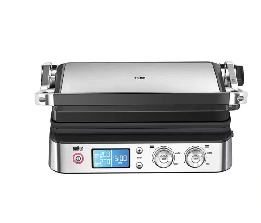 Taghareed Braun MultiGrill 9 CG9040 stainless steel 3-in-1 contact grill with digital display and sear function