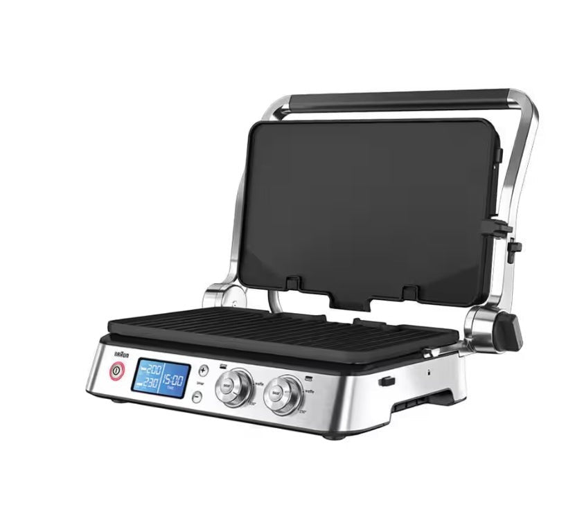 Taghareed Braun MultiGrill 9 CG9040 stainless steel 3-in-1 contact grill with digital display and sear function