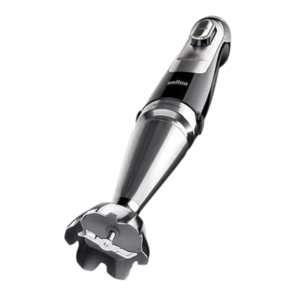 Taghareed Braun MultiQuick 9 hand blender with stainless steel shaft and blades, black and silver.