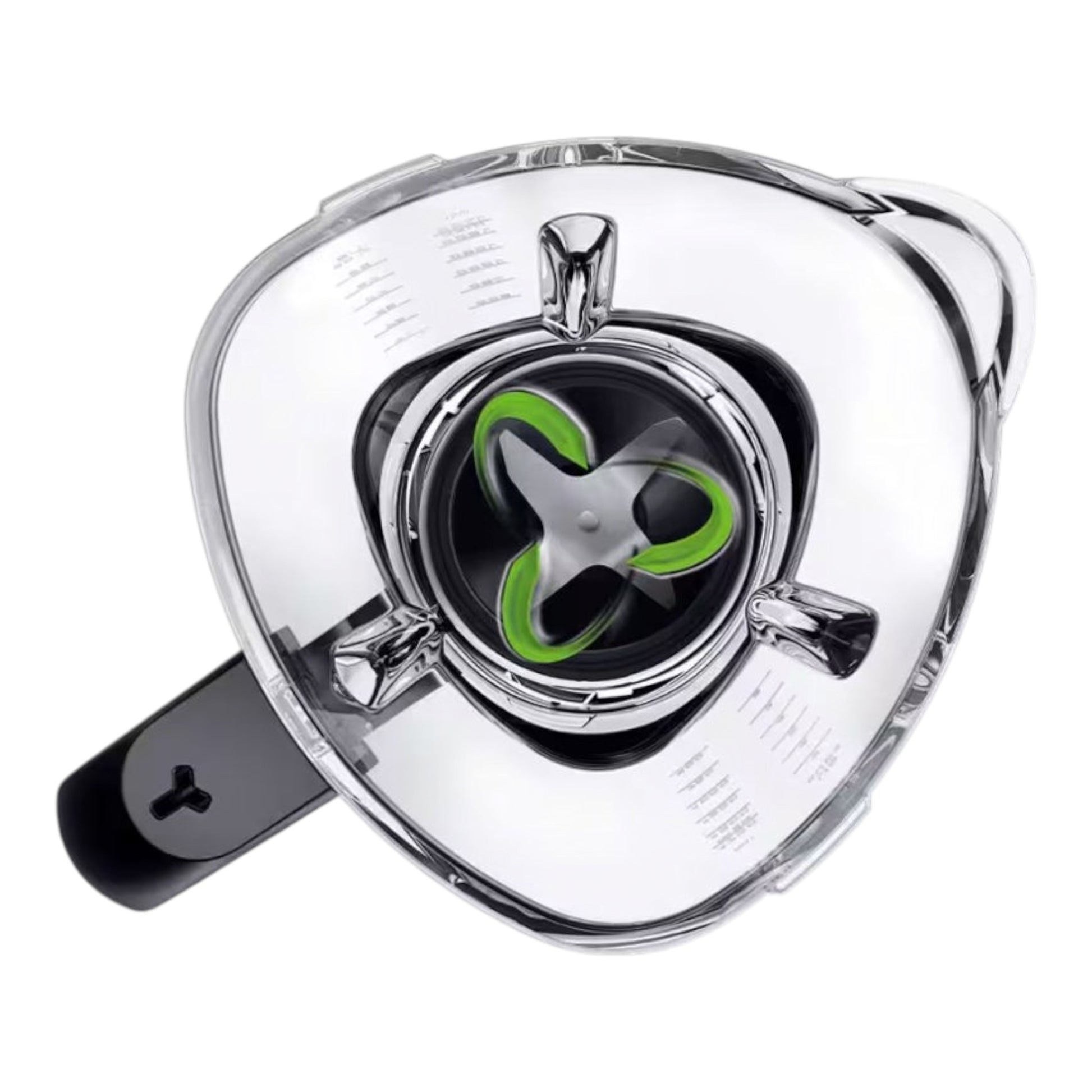 Taghareed Braun PowerBlend 7 blender lid with green blades and measurement markings