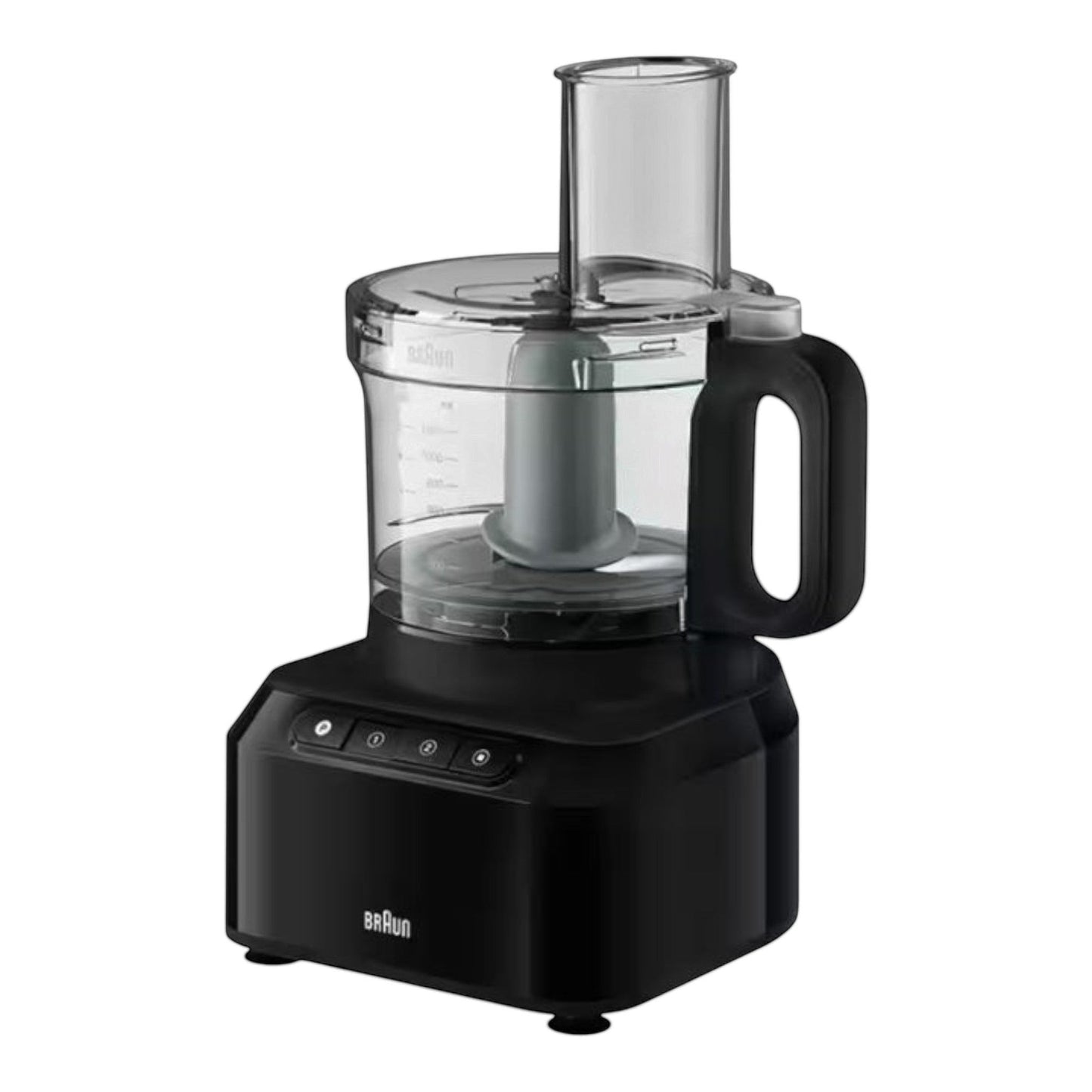 Braun PurEase food processor in black with a 2.1L BPA-free plastic bowl, 800W motor, and 3-in-1 functionality.