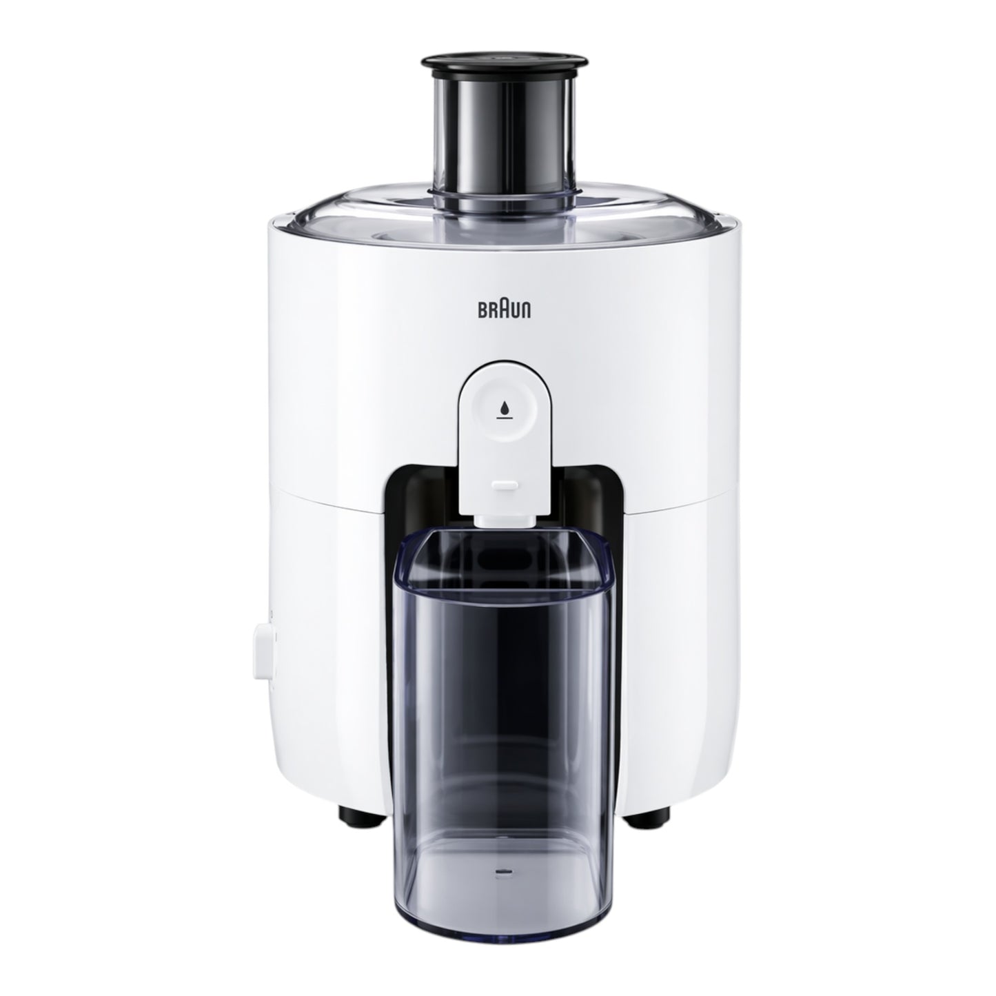 Taghareed Braun PurEase Spin Juicer SJ3100WH, white, 600W, 1.25L capacity, with anti-drip system and easy-clean parts.
