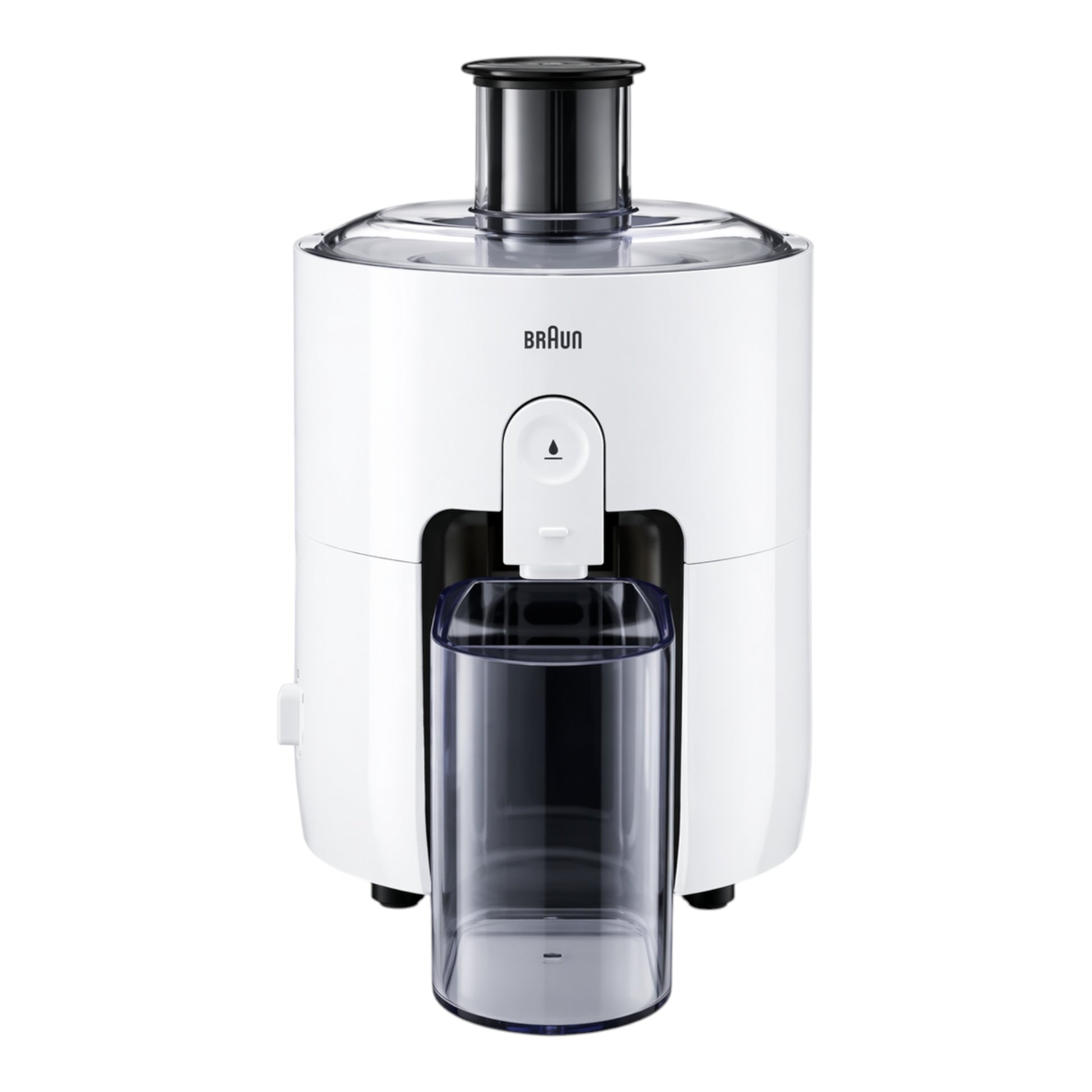 Taghareed Braun PurEase Spin Juicer SJ3100WH, white, 600W, 1.25L capacity, with anti-drip system and easy-clean parts.
