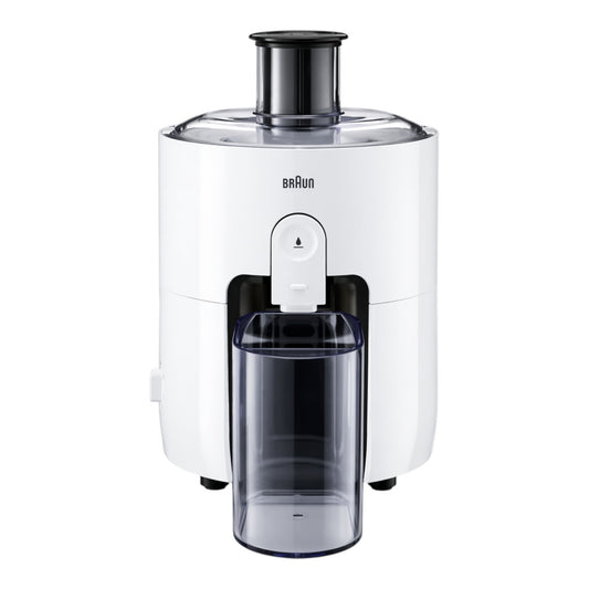 Taghareed Braun PurEase Spin Juicer SJ3100WH, white, 600W, 1.25L capacity, with anti-drip system and easy-clean parts.