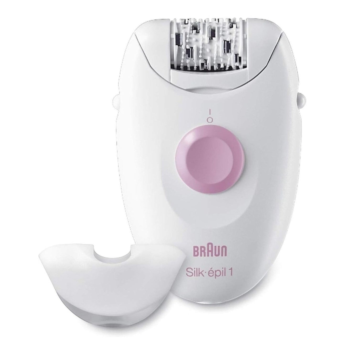 Taghareed Braun Silk-épil 1 Epilator SE1-010 white with pink button and 20 tweezers, includes attachment.