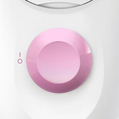 Taghareed Braun Silk-épil 1 epilator in white and pink with a pink control dial and on/off indicator.