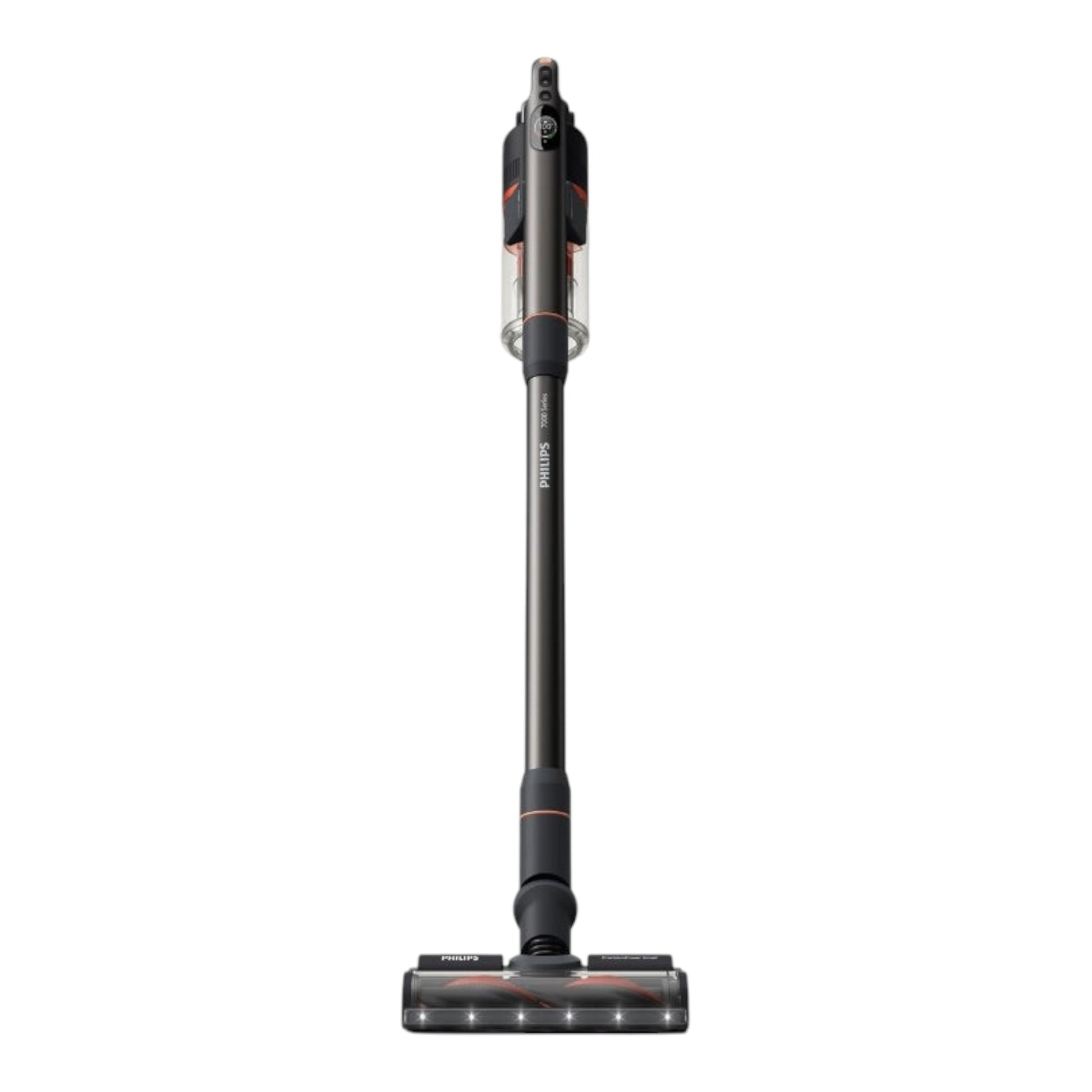 Taghareed Philips 7000 Series Cordless Vacuum Aqua XC7055/01 with TriActive Smart LED nozzle and Aqua Module for wet mopping.