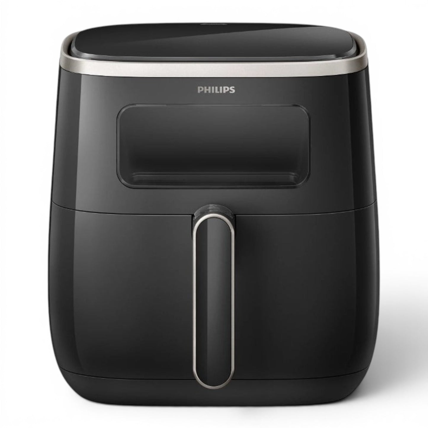 Taghareed Philips Airfryer 3000 Series XL Digital Window HD9257/80, black, 5.6L capacity, 1700W, with transparent cooking window and 7 presets.
