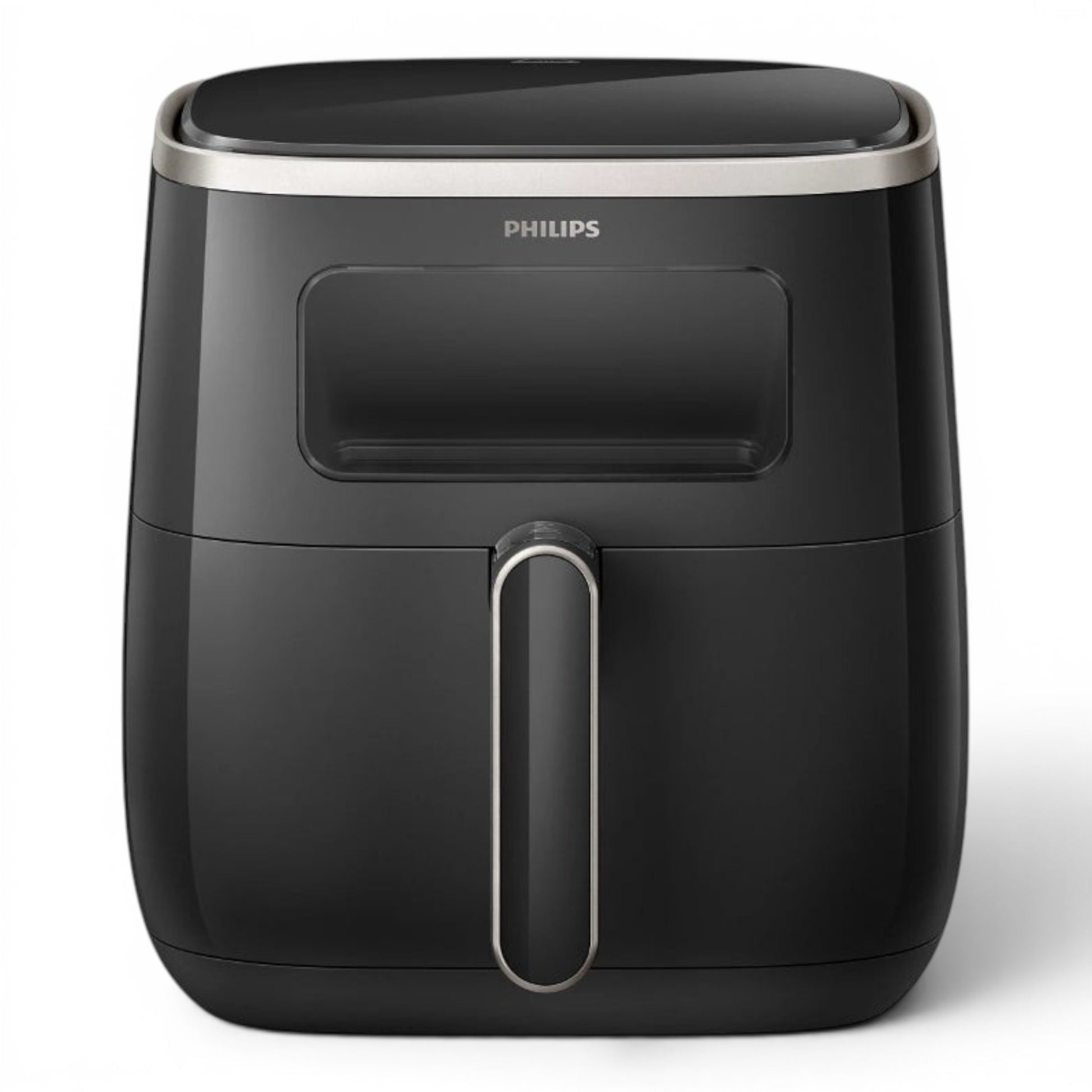 Taghareed Philips Airfryer 3000 Series XL Digital Window HD9257/80, black, 5.6L capacity, 1700W, with transparent cooking window and 7 presets.