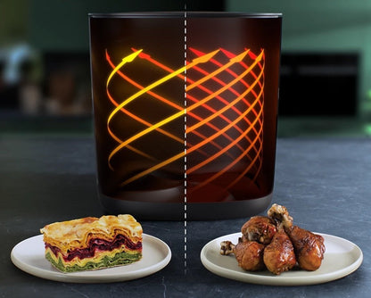 Taghareed Philips Airfryer 7000 Series XXL Connected HD9880/90 showing lasagna and chicken drumsticks, with airflow illustration.