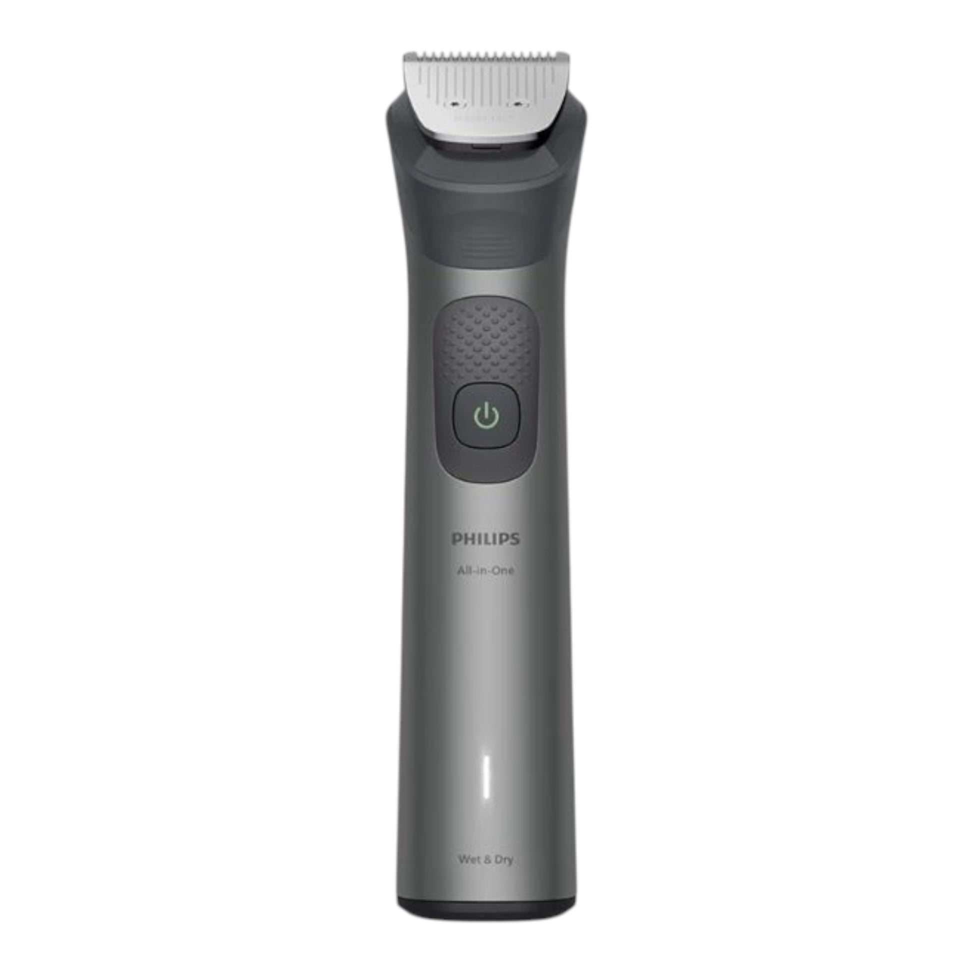 Taghareed Philips All-in-One Trimmer 7000 Series MG7922/15, grey, with 13 attachments for beard, hair, and body. Features BeardSense tech, steel blades, and Wet & Dry use.