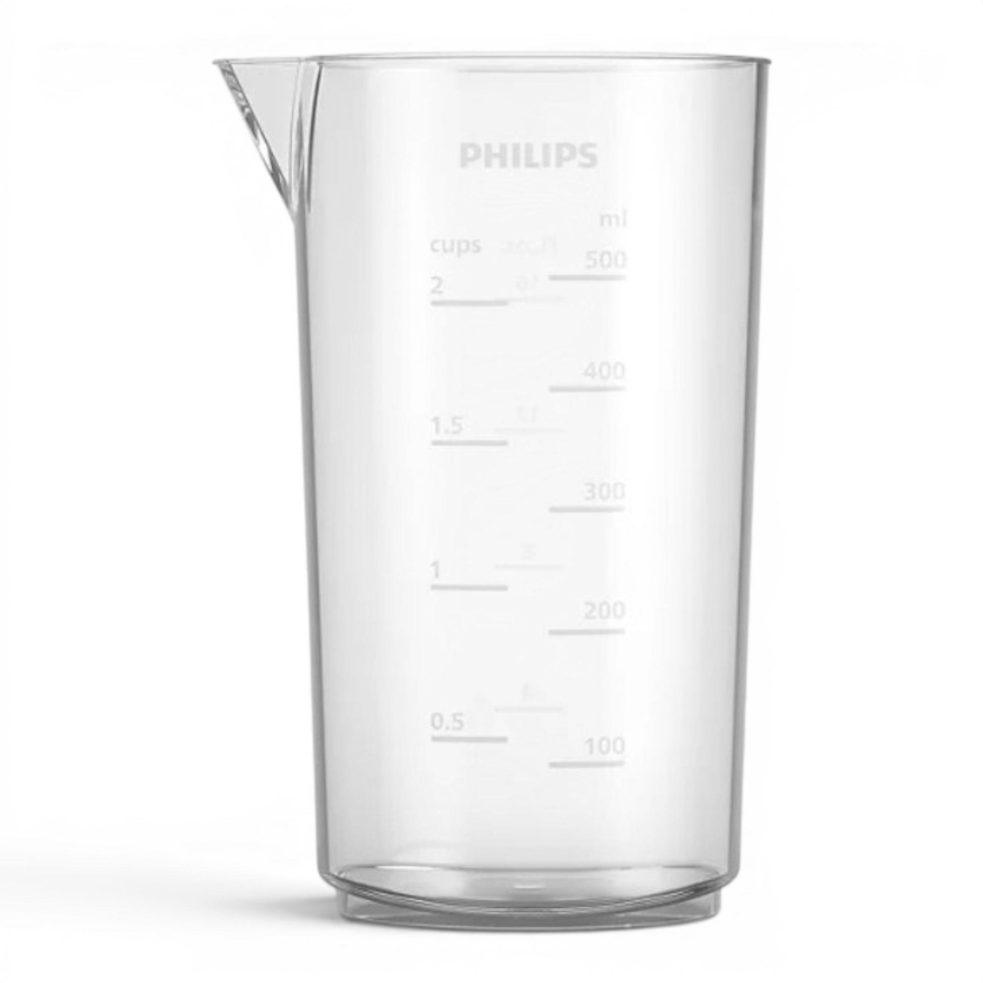 Taghareed Philips 5000 Series HR2683/00 clear plastic 500ml beaker with ml and cup markings for hand blender.
