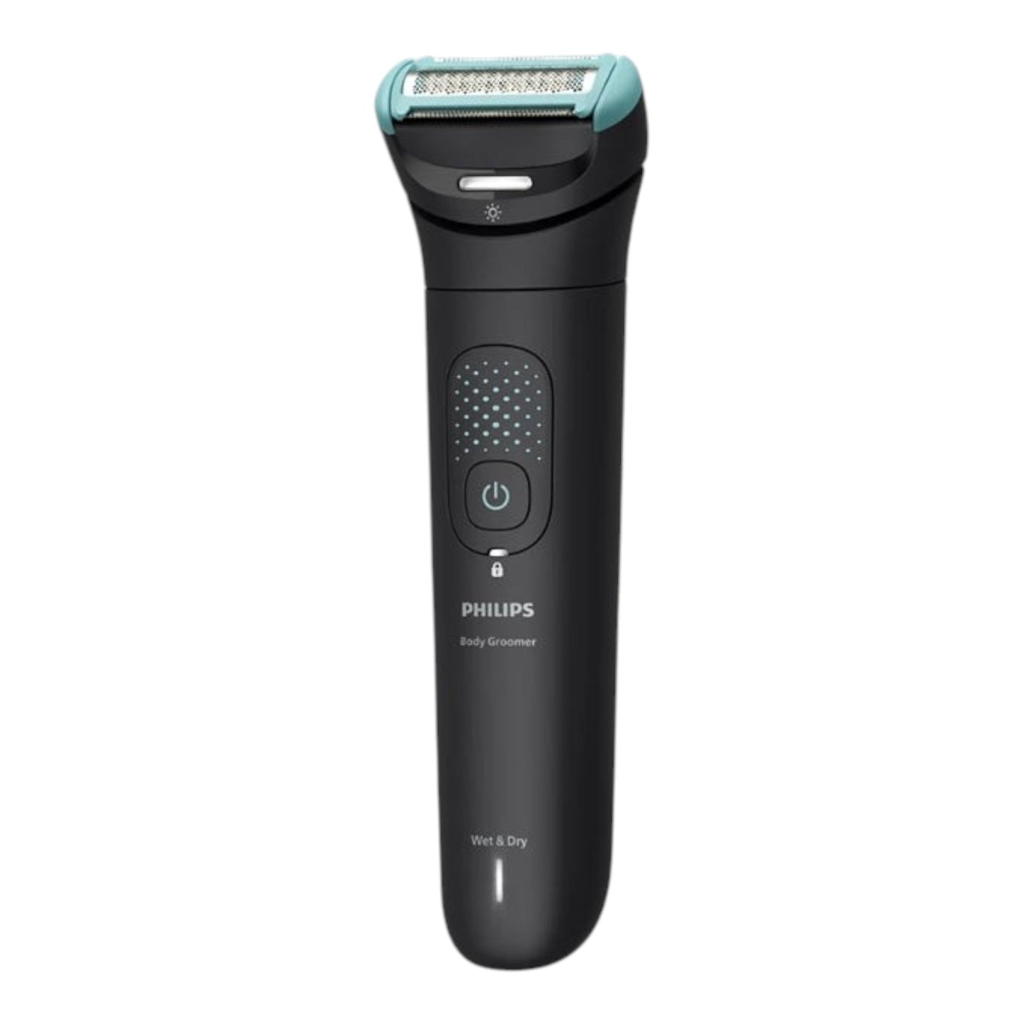 Taghareed Philips Body Groomer 7000 Series BG7470/15, black with teal accents, dual-head shaver and trimmer, Wet & Dry.