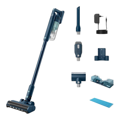 Taghareed Philips 5000 Series cordless vacuum aqua XC5041/61, dark blue, with TriActive Multi LED nozzle and Aqua Module for wet cleaning.