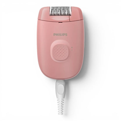 Taghareed Philips Epilator Series 2000 BRE229/00 pink corded epilator with a single speed setting and a compact design.