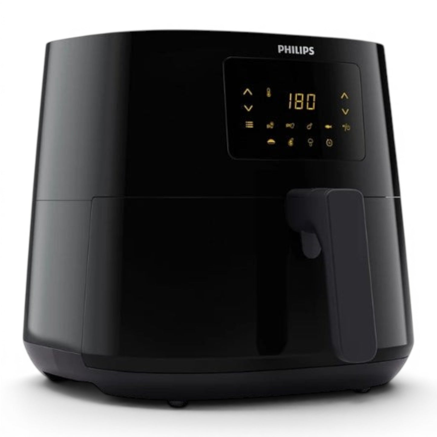 Taghareed Philips Essential Airfryer XL HD9270/91, black, 6.2L capacity, 2000W, with LED touch screen and 7 automatic cooking programs.