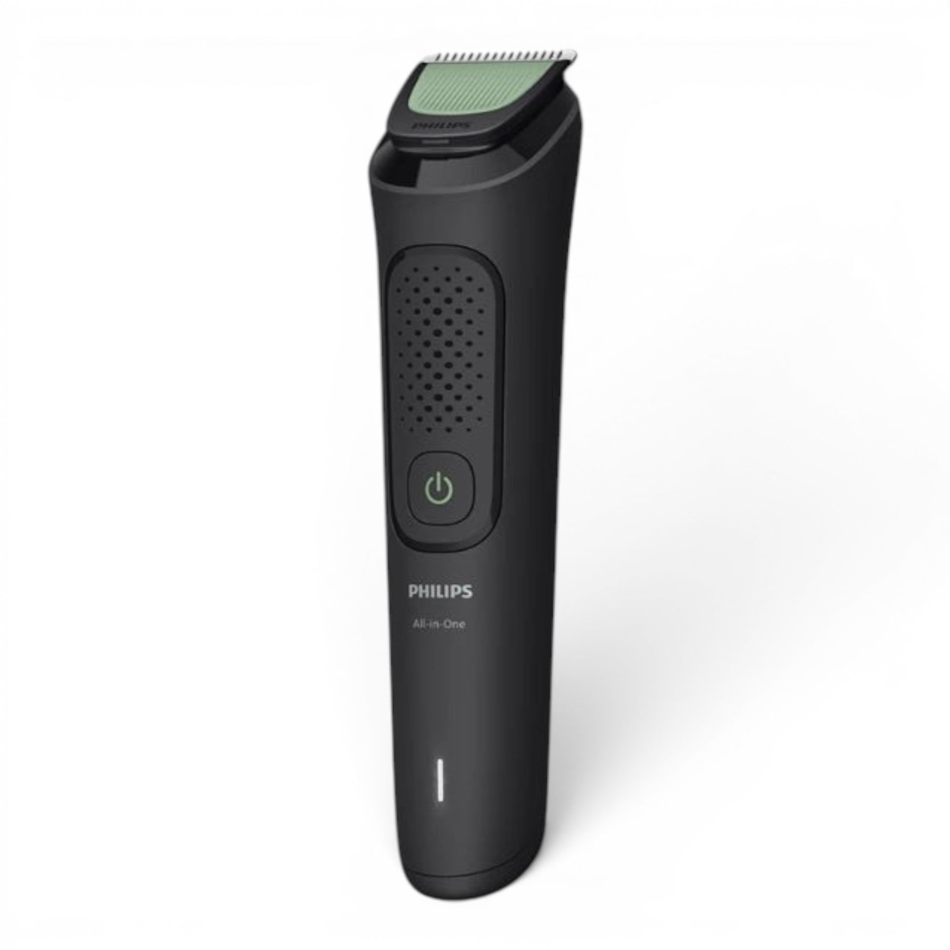 Taghareed Philips Multigroom Series 3000 MG3930/15 all-in-one trimmer with 7 attachments, self-sharpening steel blades, and gentle skin tips.