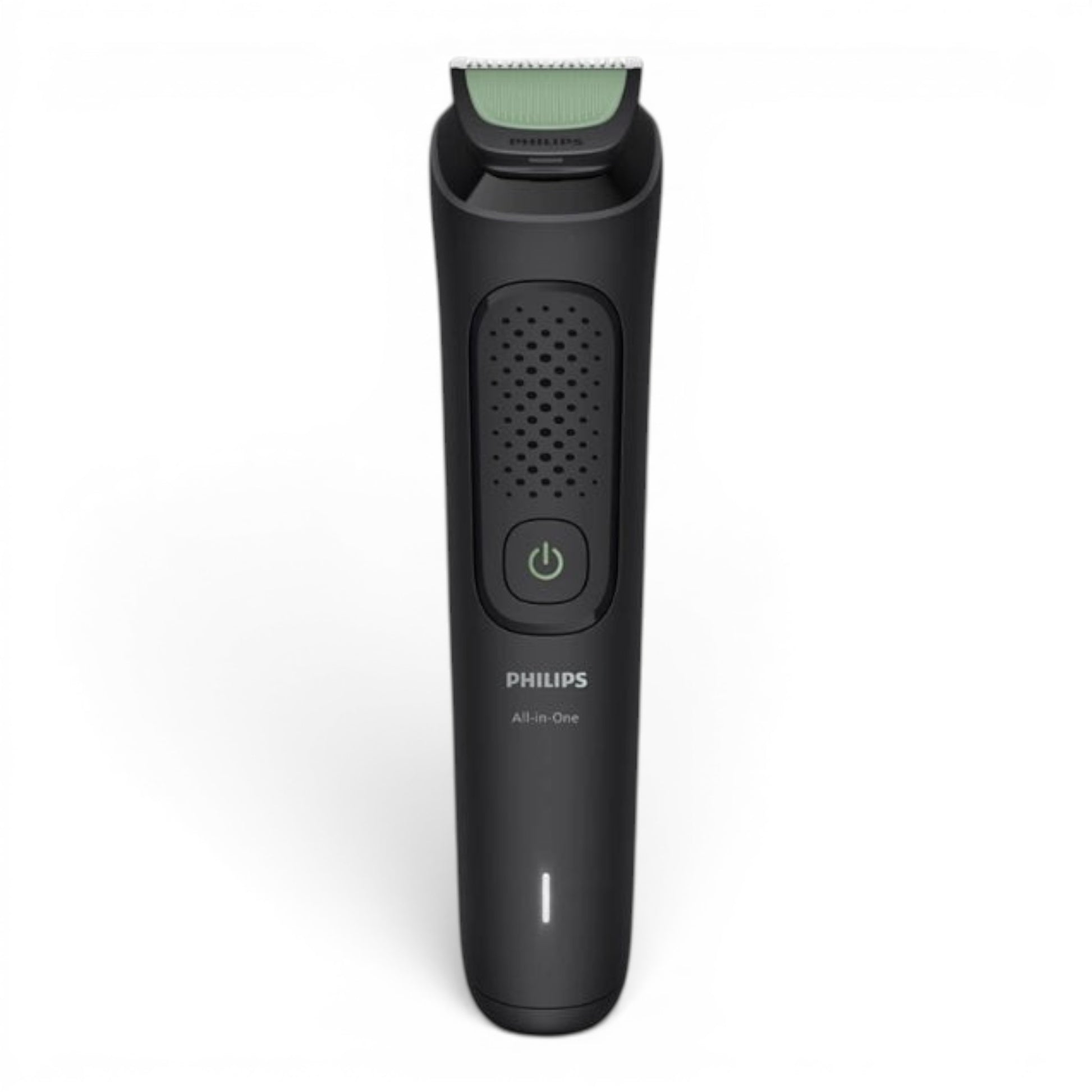 Taghareed Philips Multigroom Series 3000 MG3930/15 all-in-one trimmer with 7 attachments, self-sharpening steel blades, and gentle rounded tips.