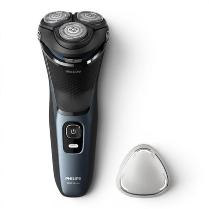 Taghareed Philips Shaver Series 3000 S3144/00, black and blue, with 5D Pivot & Flex heads and Wet & Dry use.