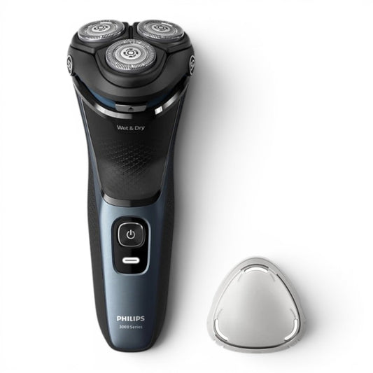 Taghareed Philips Shaver Series 3000 S3144/00, black and blue, with 5D Pivot & Flex heads and Wet & Dry use.