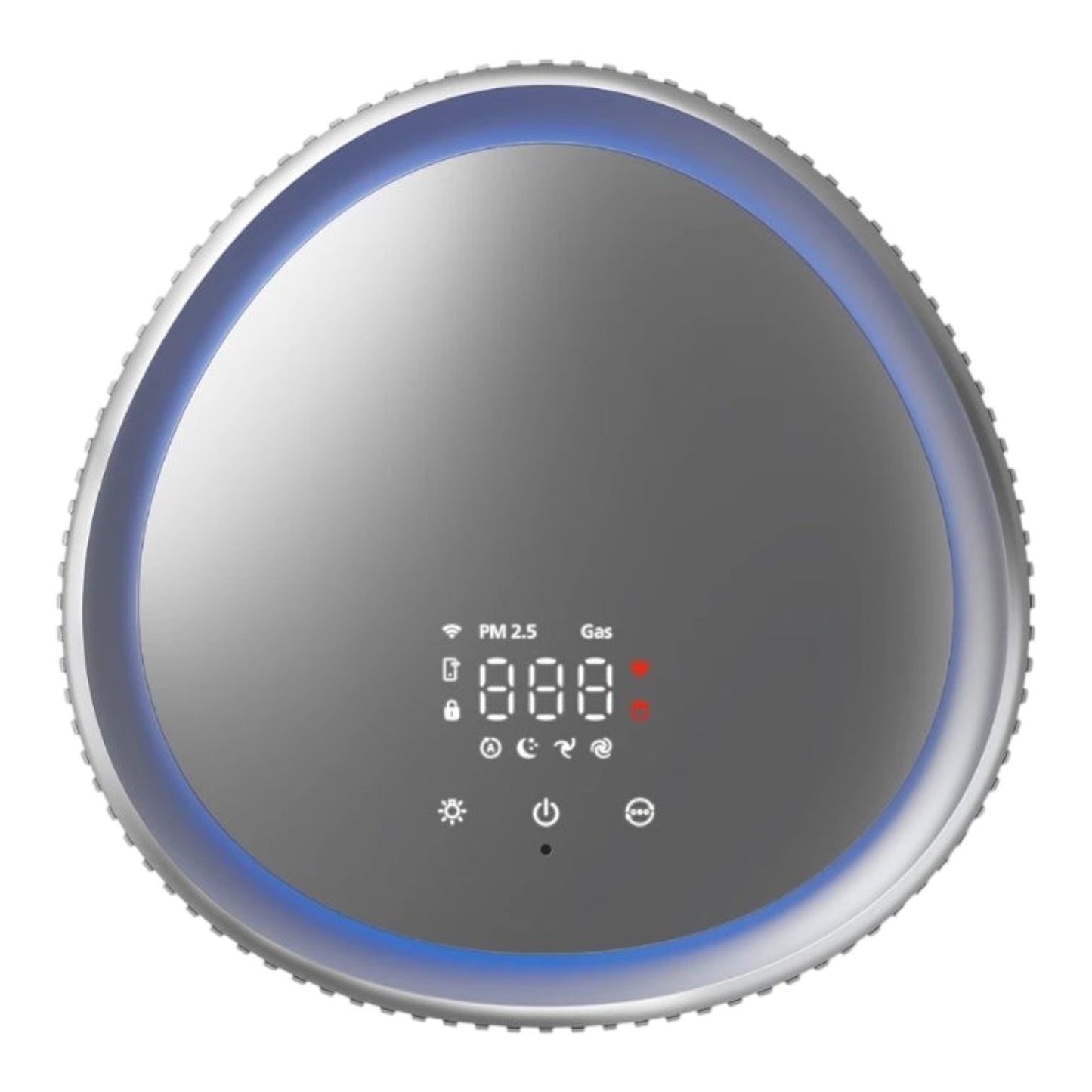 Taghareed Philips Smart Air Purifier 4200 Series AC4220/12, grey, with digital display showing PM2.5 and gas levels, and blue LED light ring.