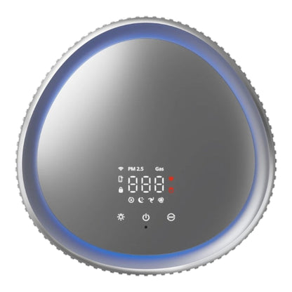 Taghareed Philips Smart Air Purifier 4200 Series AC4220/12, grey, with digital display showing PM2.5 and gas levels, and blue LED light ring.