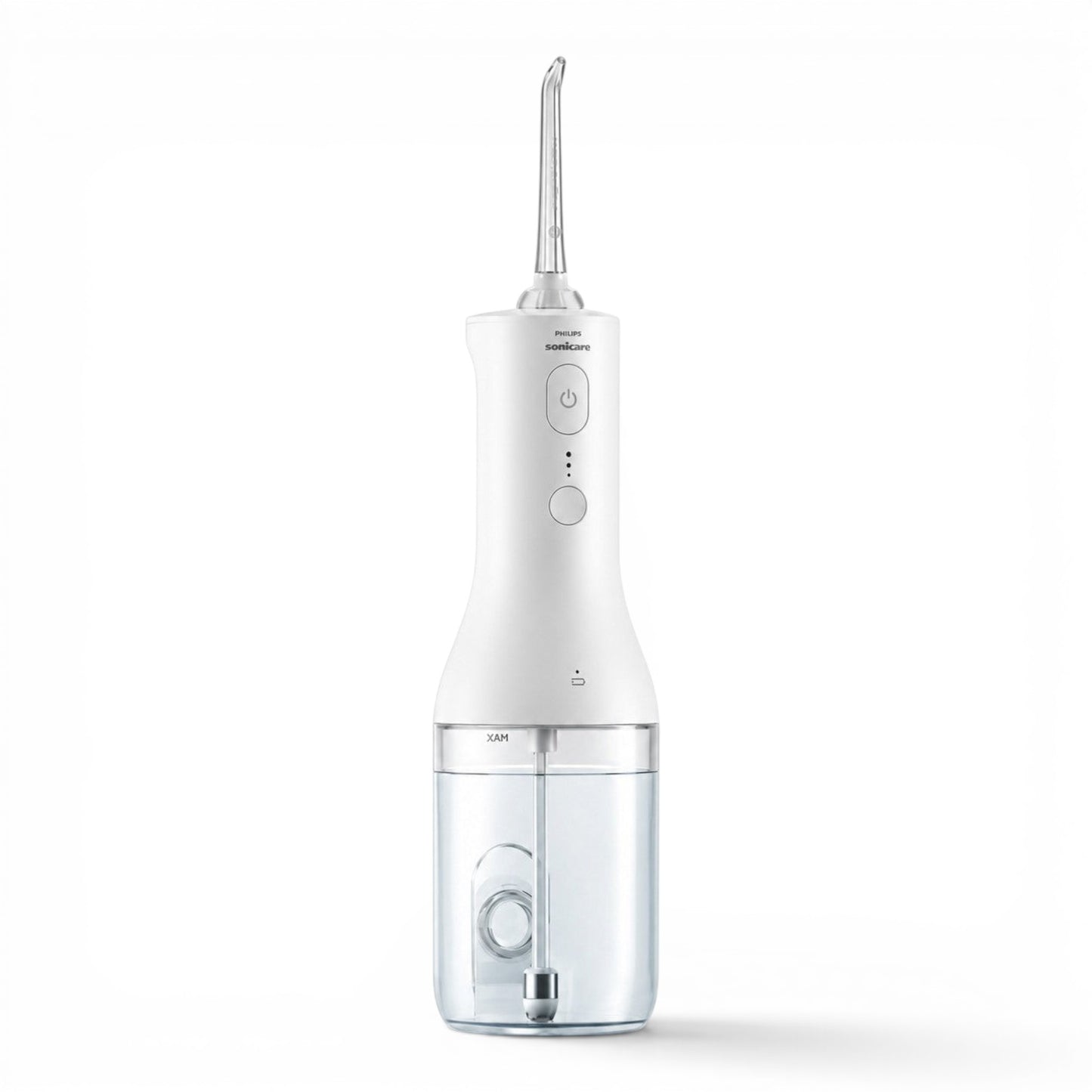 Taghareed Philips Sonicare Cordless Power Flosser 2000 white with two cleaning modes and water reservoir.