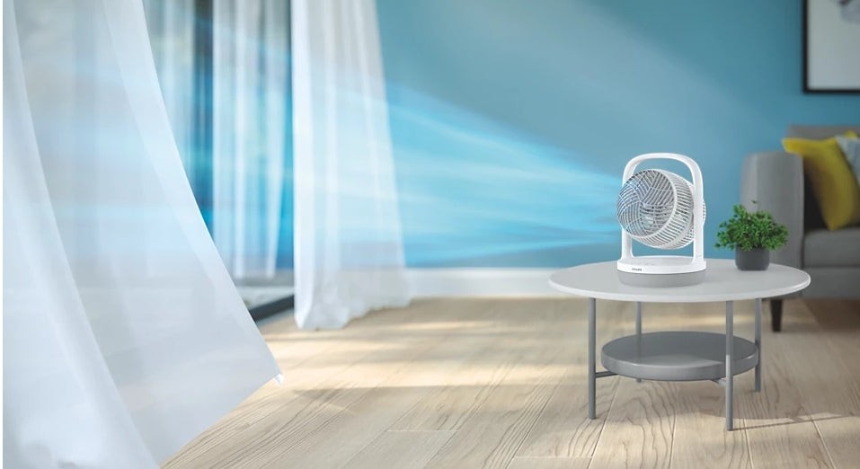 Taghareed Philips Table Fan 2000 Series CX2050/00 white, 3 speeds, 2 modes, 12-hour timer, 180° adjustable head
