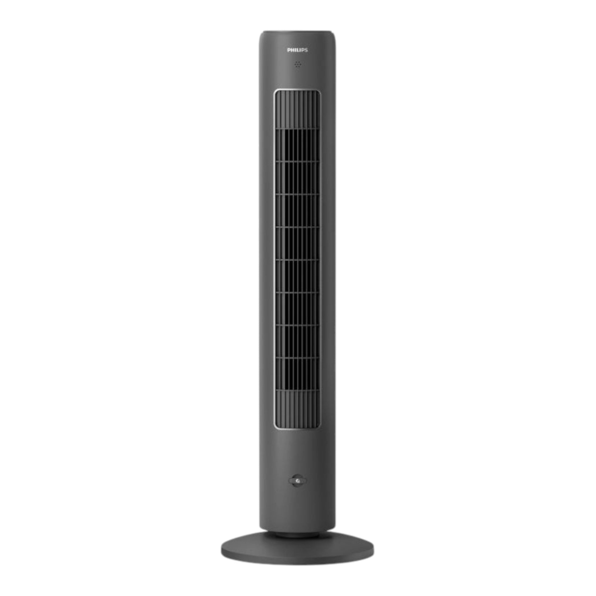 Taghareed Philips 5000 Series Tower Fan CX5535/11, slim, dark grey, 105cm tall, oscillating, 3 speeds, 3 modes, remote control, timer, aroma diffuser.