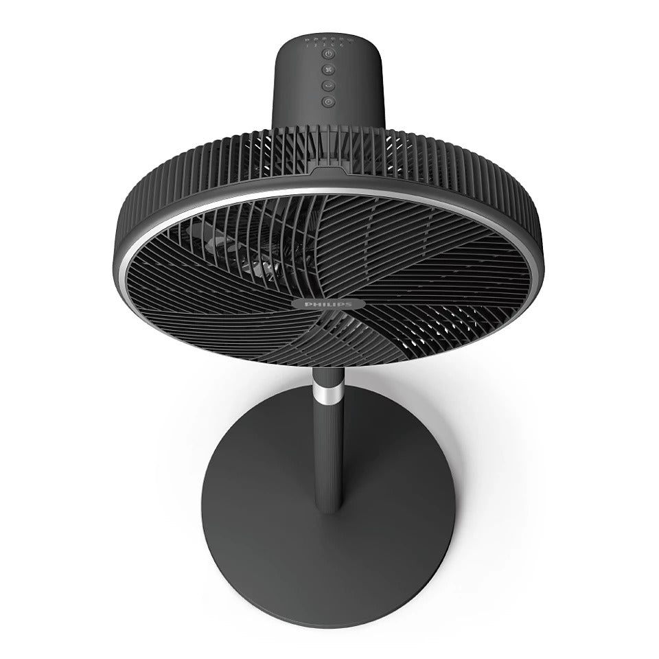Taghareed Philips Pedestal Fan 3000 Series CX3550/01, black, with 3 speeds and 2 modes, Wi-Fi enabled, with smartphone app control.
